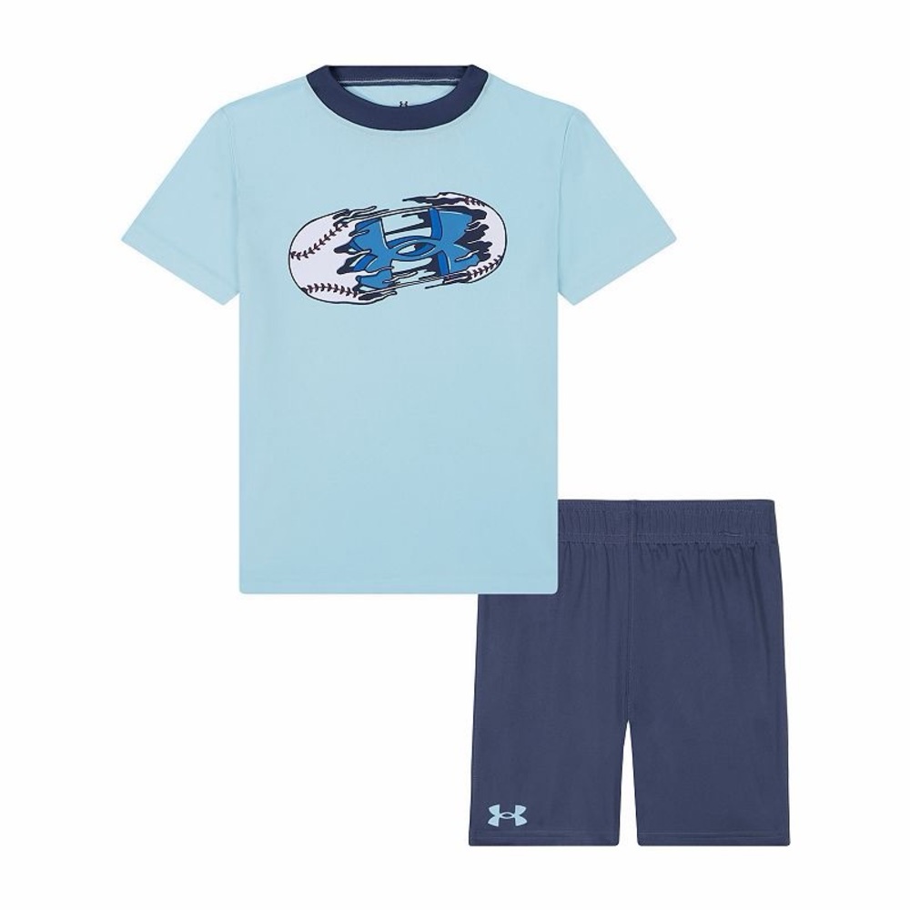 Boy Under Armour Tech Baseball Short Sleeve Graphic Tee & Shorts Set